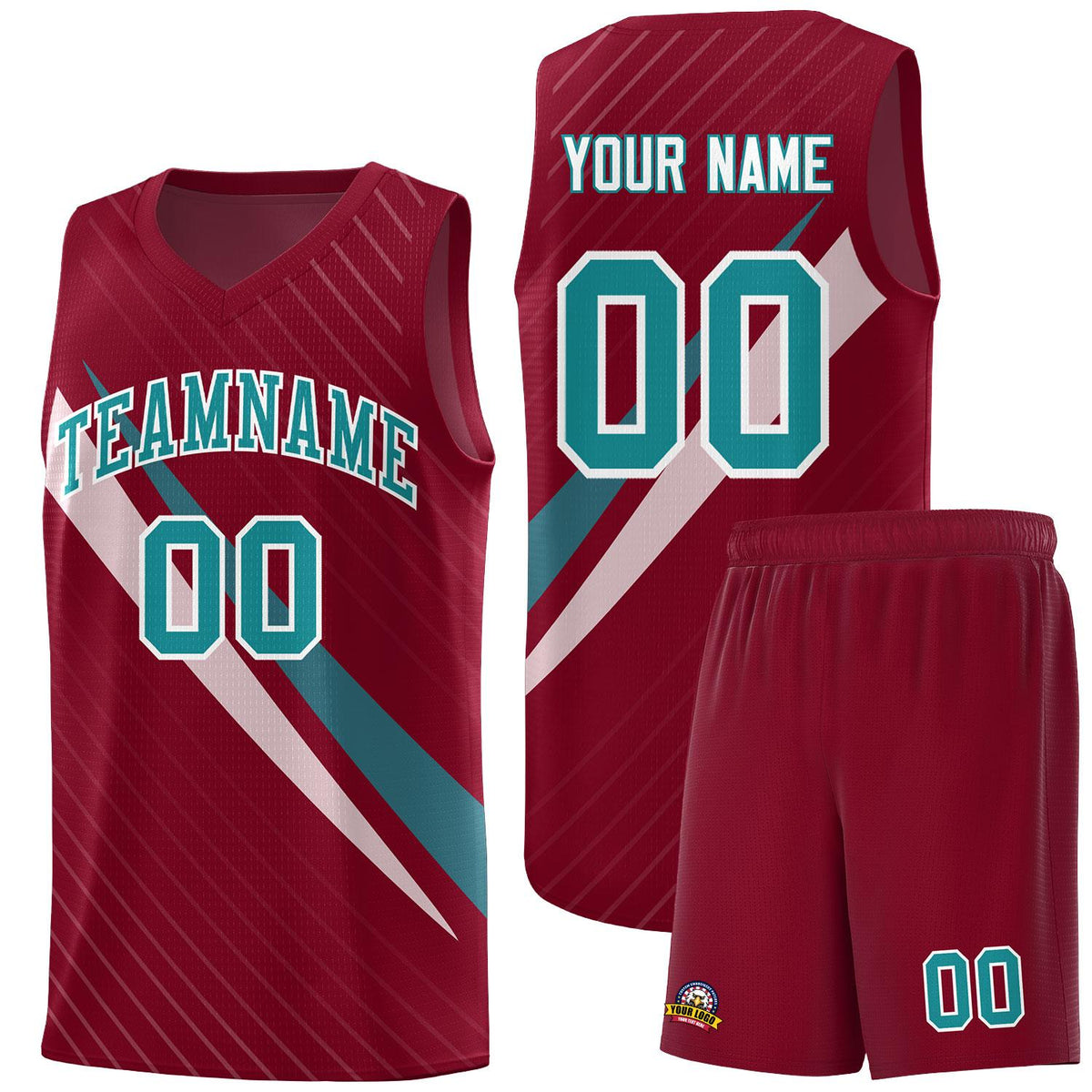 Custom Crimson Diagonal Pinstripe Pattern Color Block Sports Uniform Basketball Jersey|KXKSHOP