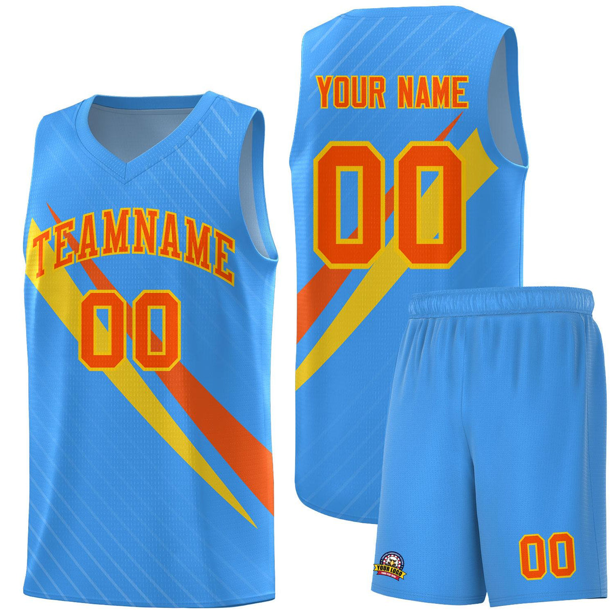 Custom Light Blue Diagonal Pinstripe Pattern Color Block Sports Uniform Basketball Jersey|KXKSHOP