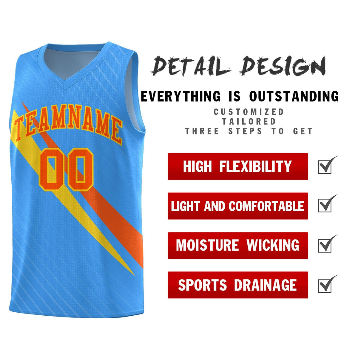 Custom Light Blue Diagonal Pinstripe Pattern Color Block Sports Uniform Basketball Jersey|KXKSHOP