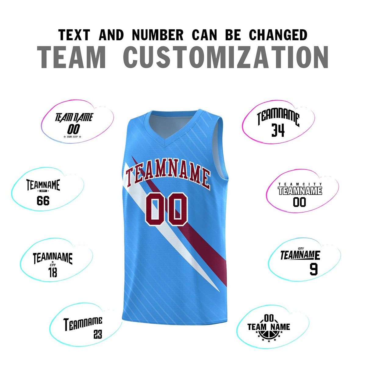 Custom Light Blue Diagonal Pinstripe Pattern Color Block Sports Uniform Basketball Jersey|KXKSHOP