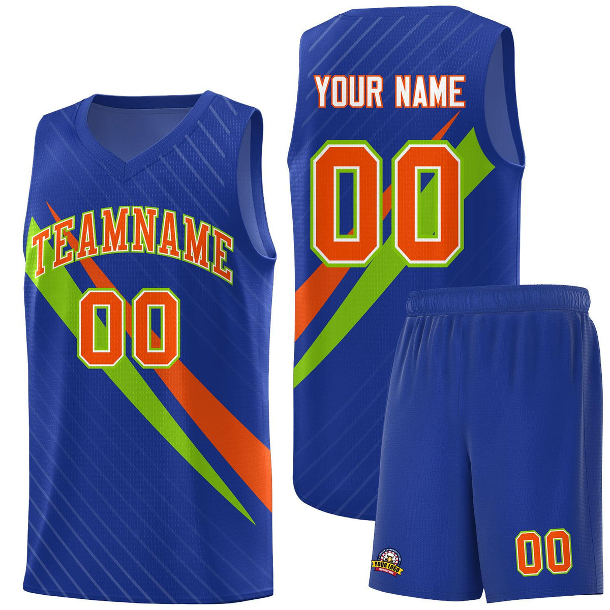 Custom Royal Diagonal Pinstripe Pattern Color Block Sports Uniform Basketball Jersey|KXKSHOP