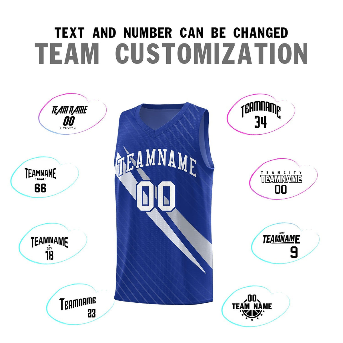 Custom Royal Diagonal Pinstripe Pattern Color Block Sports Uniform Basketball Jersey|KXKSHOP