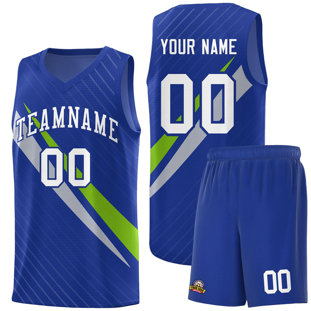 Custom Royal Diagonal Pinstripe Pattern Color Block Sports Uniform Basketball Jersey|KXKSHOP