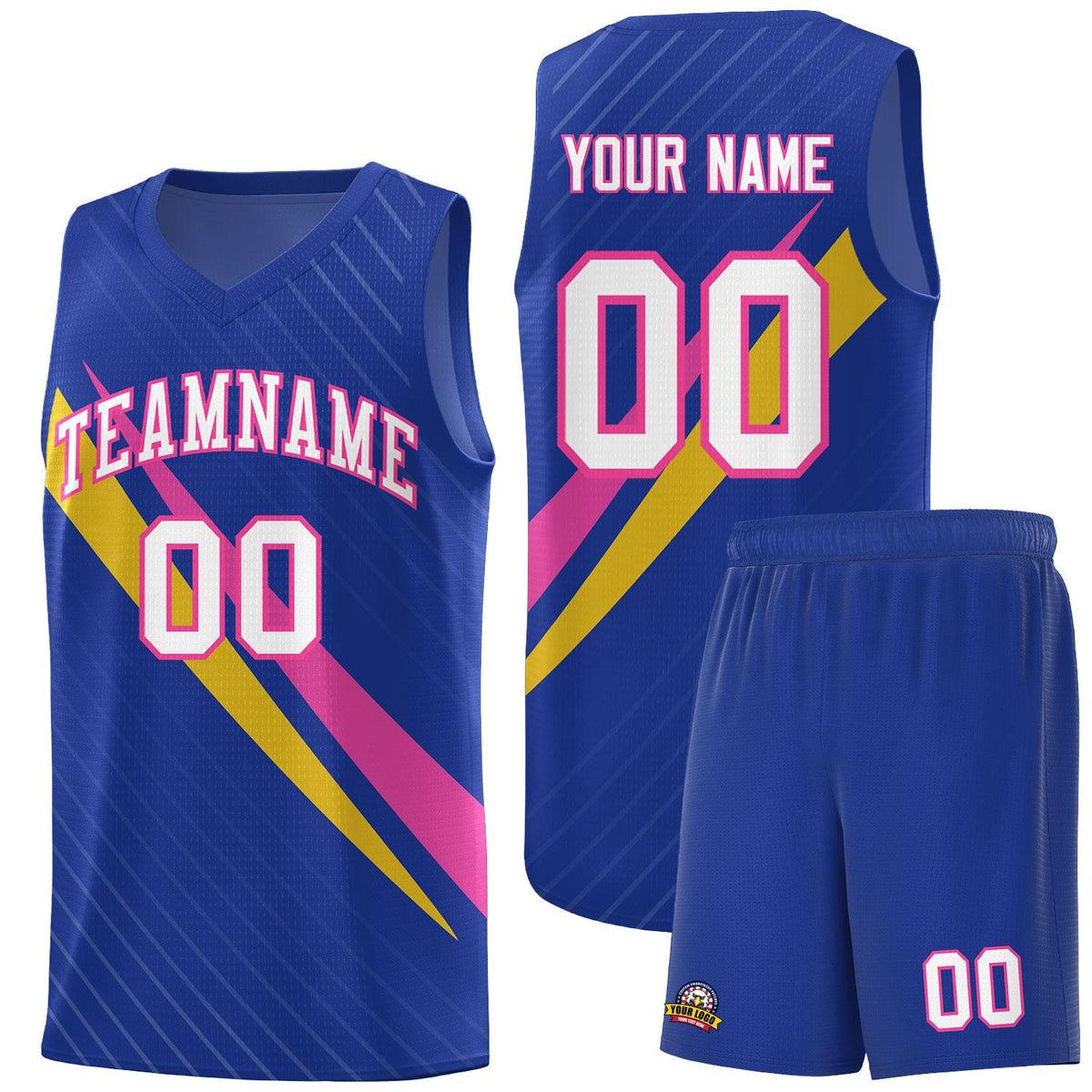 Custom Royal Diagonal Pinstripe Pattern Color Block Sports Uniform Basketball Jersey|KXKSHOP