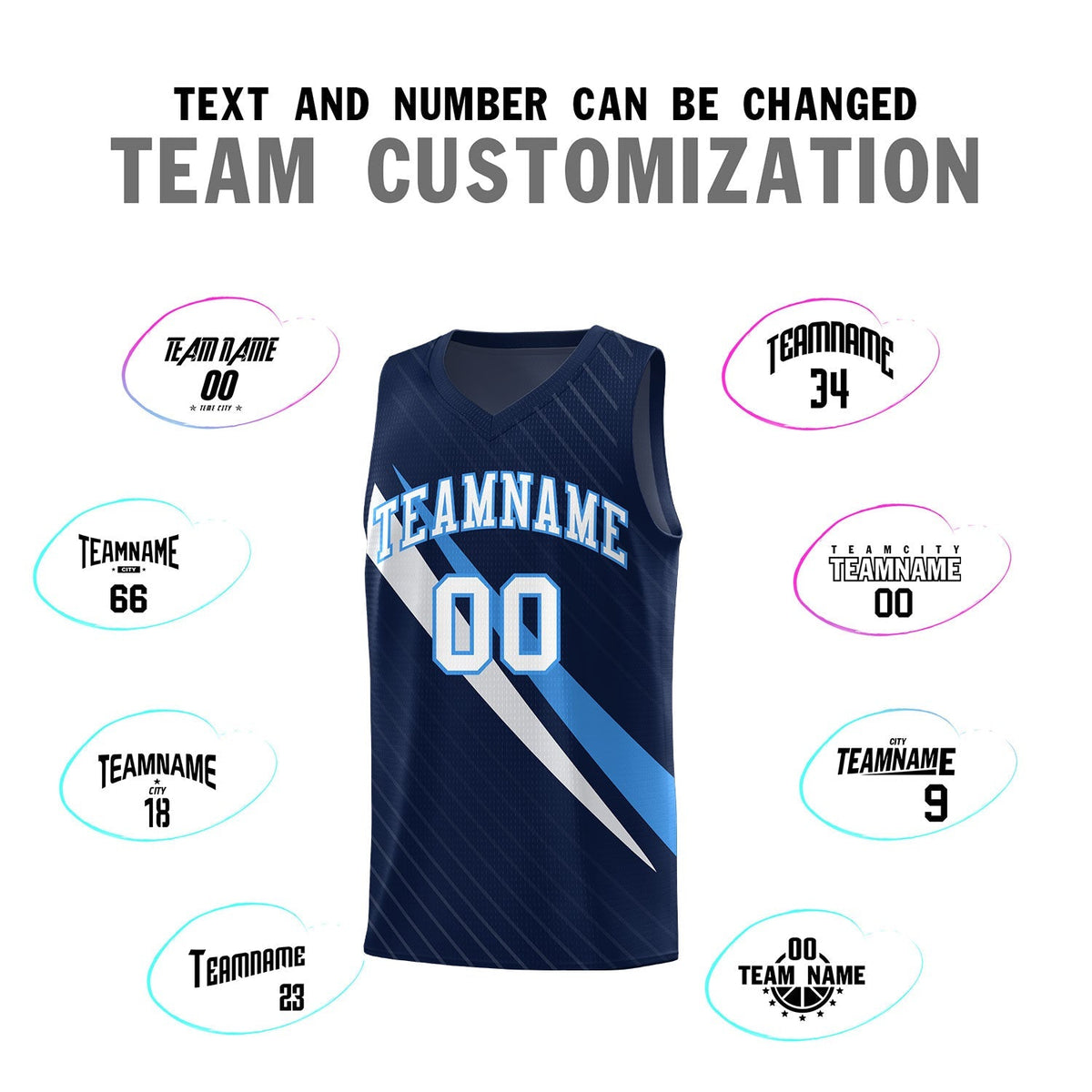 Custom Navy Diagonal Pinstripe Pattern Color Block Sports Uniform Basketball Jersey|KXKSHOP