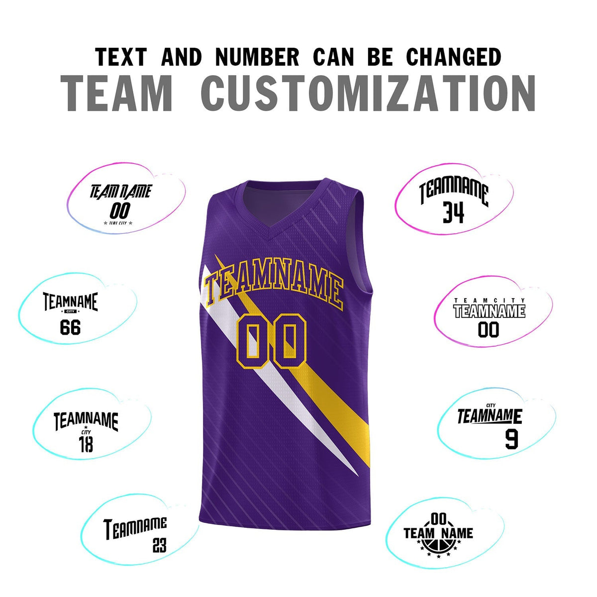Custom Purple Diagonal Pinstripe Pattern Color Block Sports Uniform Basketball Jersey|KXKSHOP