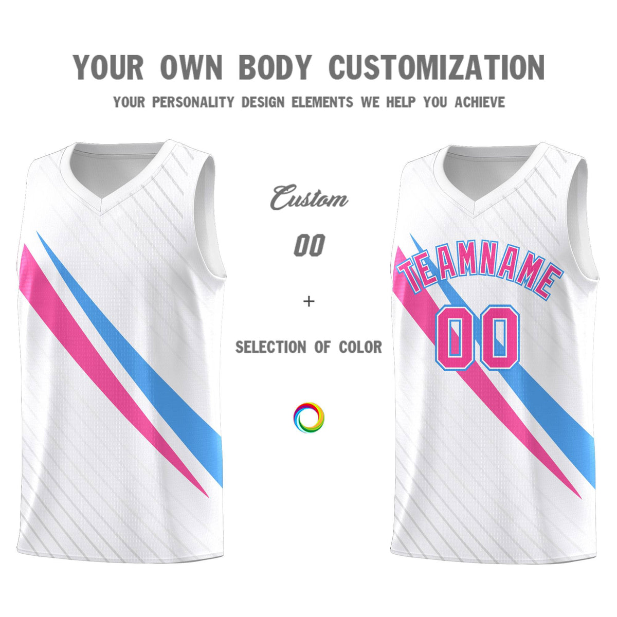 Custom White Diagonal Pinstripe Pattern Color Block Sports Uniform Basketball Jersey|KXKSHOP