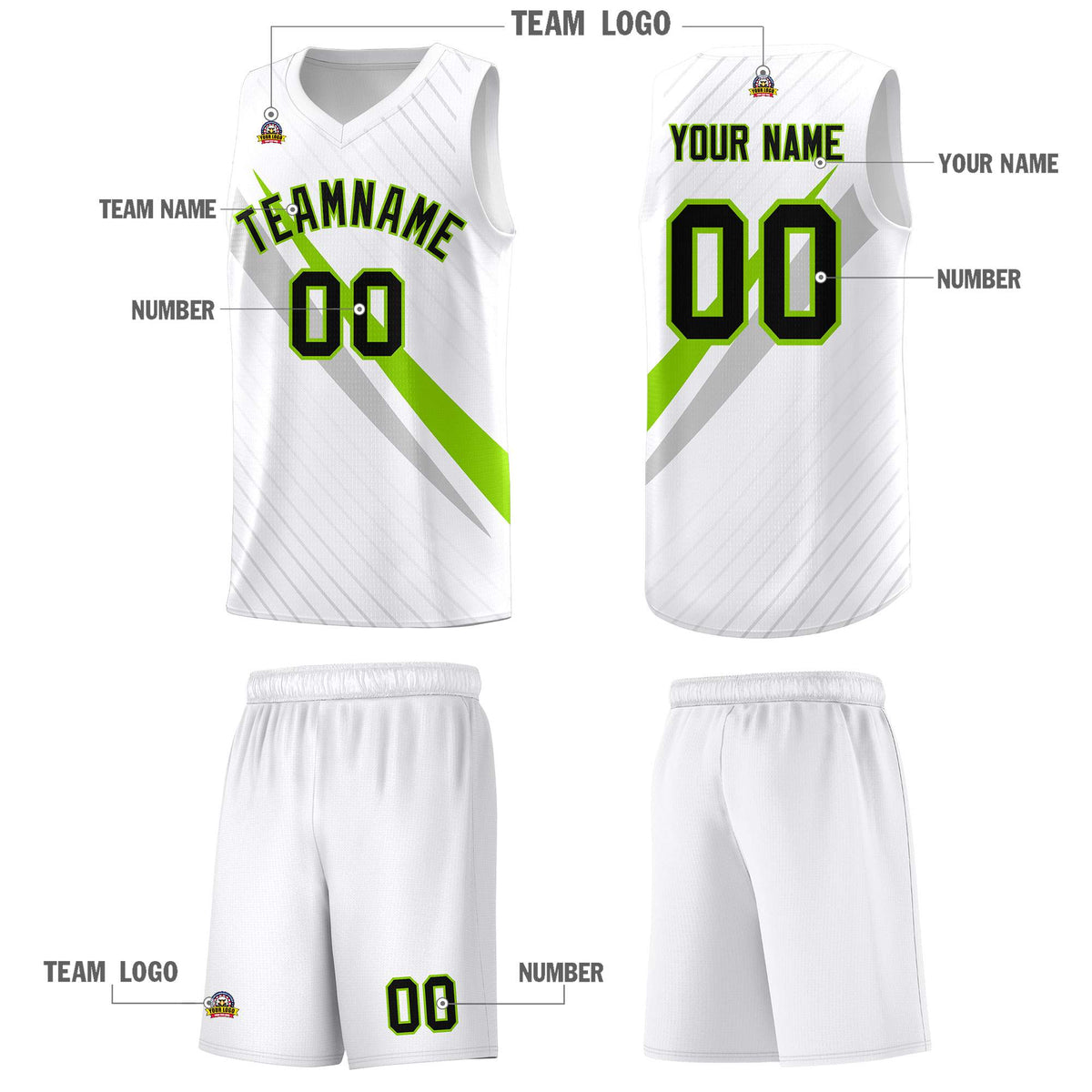 Custom White Diagonal Pinstripe Pattern Color Block Sports Uniform Basketball Jersey|KXKSHOP