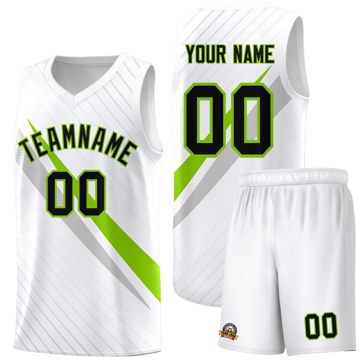 Custom White Diagonal Pinstripe Pattern Color Block Sports Uniform Basketball Jersey|KXKSHOP