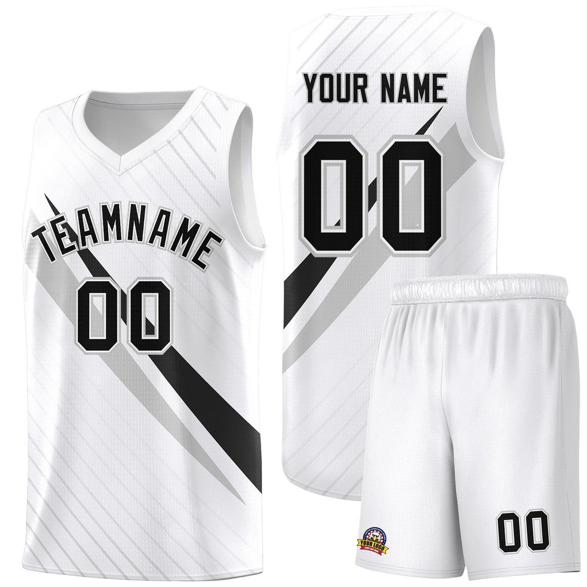 Custom White Diagonal Pinstripe Pattern Color Block Sports Uniform Basketball Jersey|KXKSHOP