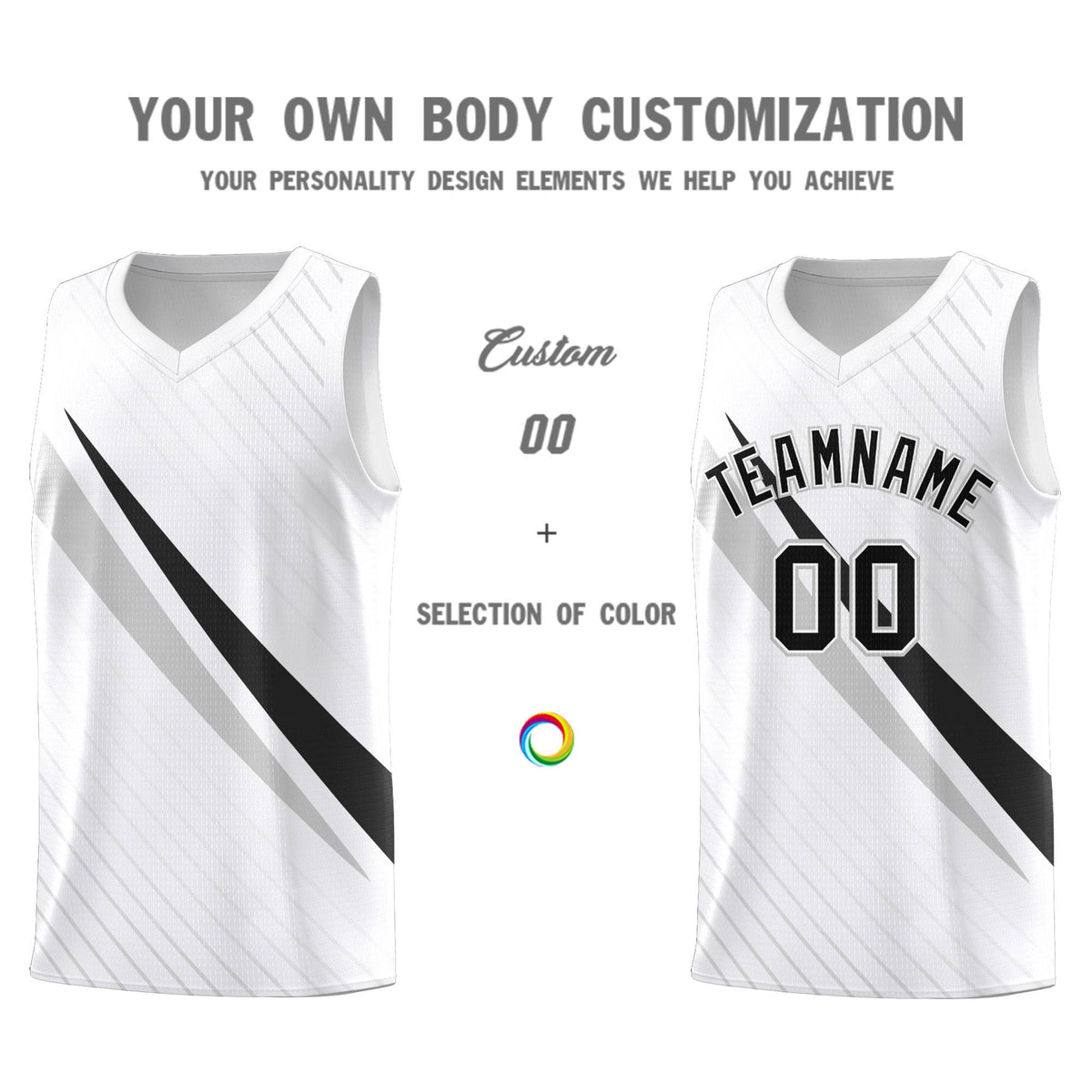 Custom White Diagonal Pinstripe Pattern Color Block Sports Uniform Basketball Jersey|KXKSHOP