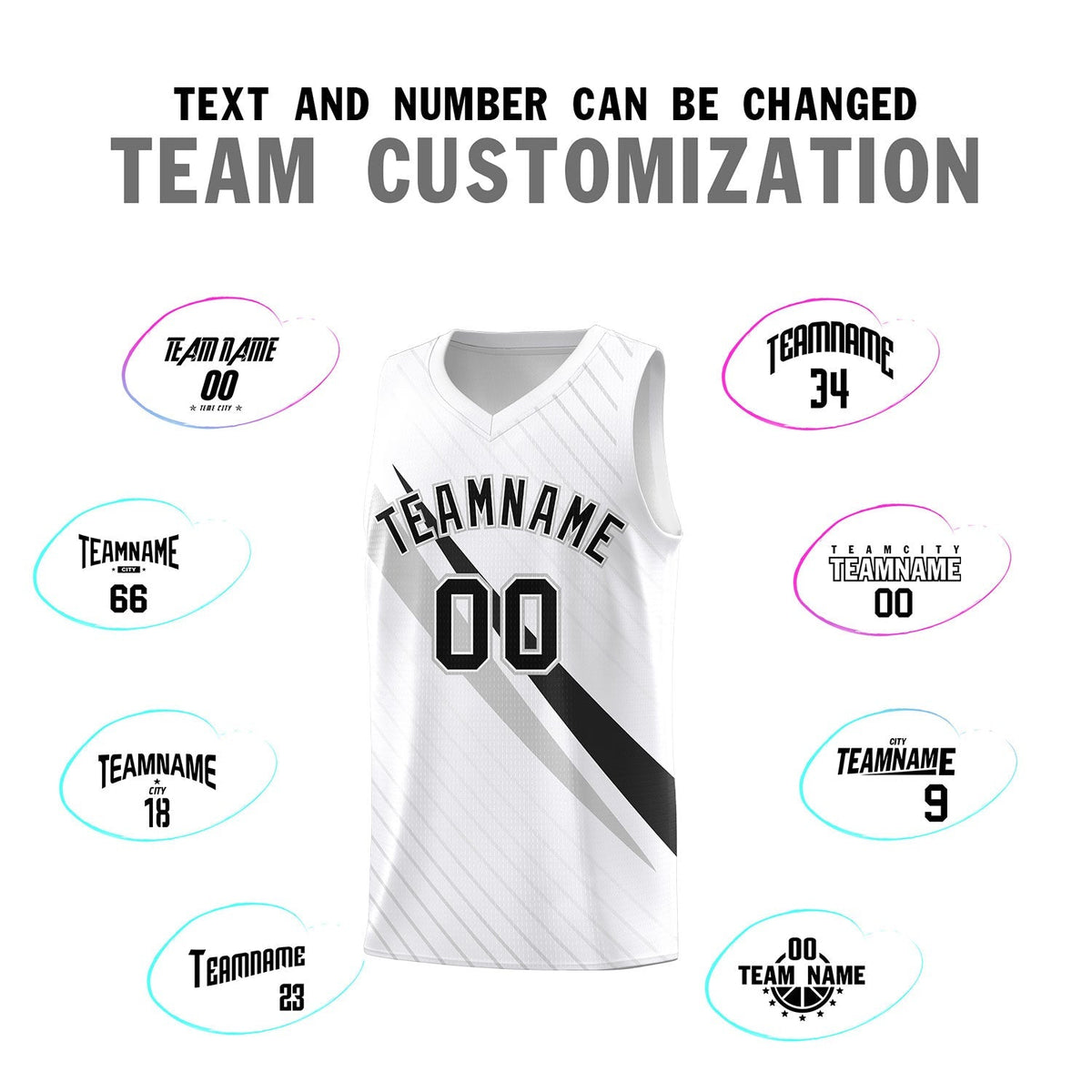Custom White Diagonal Pinstripe Pattern Color Block Sports Uniform Basketball Jersey|KXKSHOP