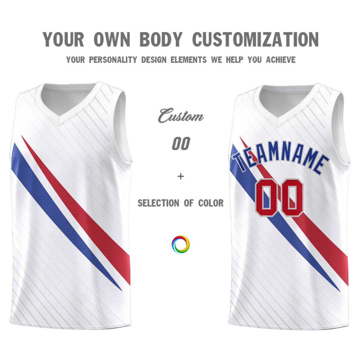 Custom White Diagonal Pinstripe Pattern Color Block Sports Uniform Basketball Jersey|KXKSHOP