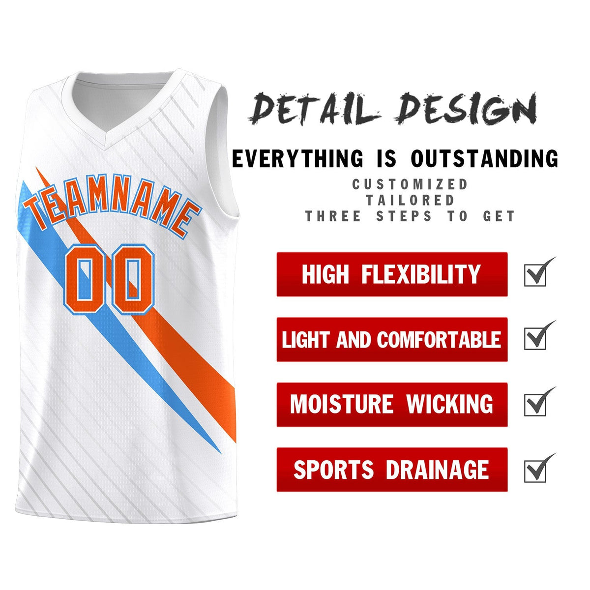 Custom White Diagonal Pinstripe Pattern Color Block Sports Uniform Basketball Jersey|KXKSHOP