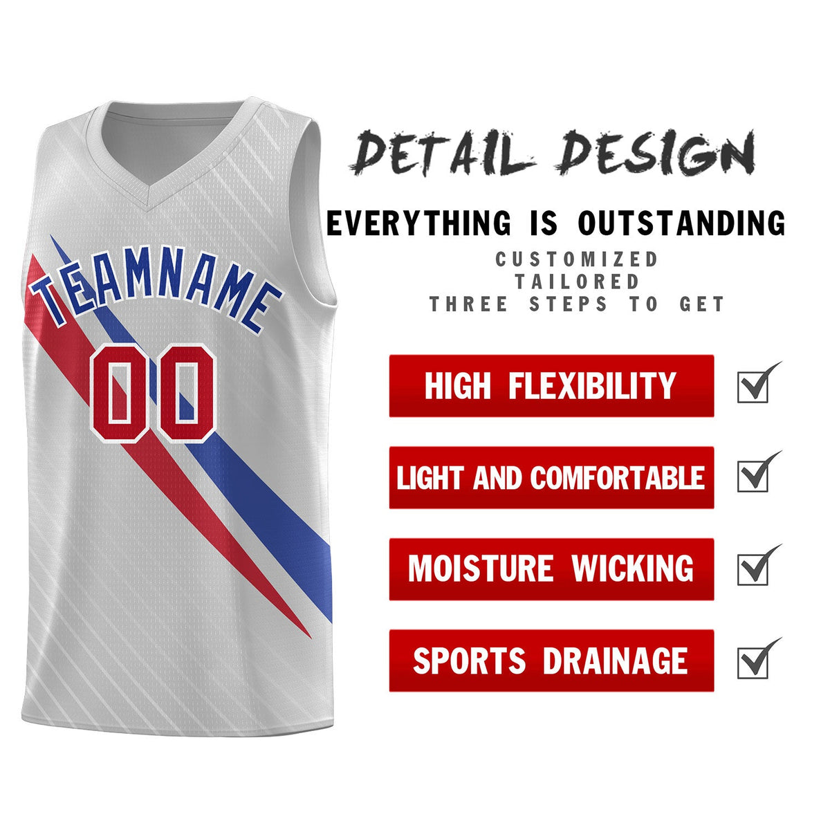 Custom Gray Diagonal Pinstripe Pattern Color Block Sports Uniform Basketball Jersey|KXKSHOP