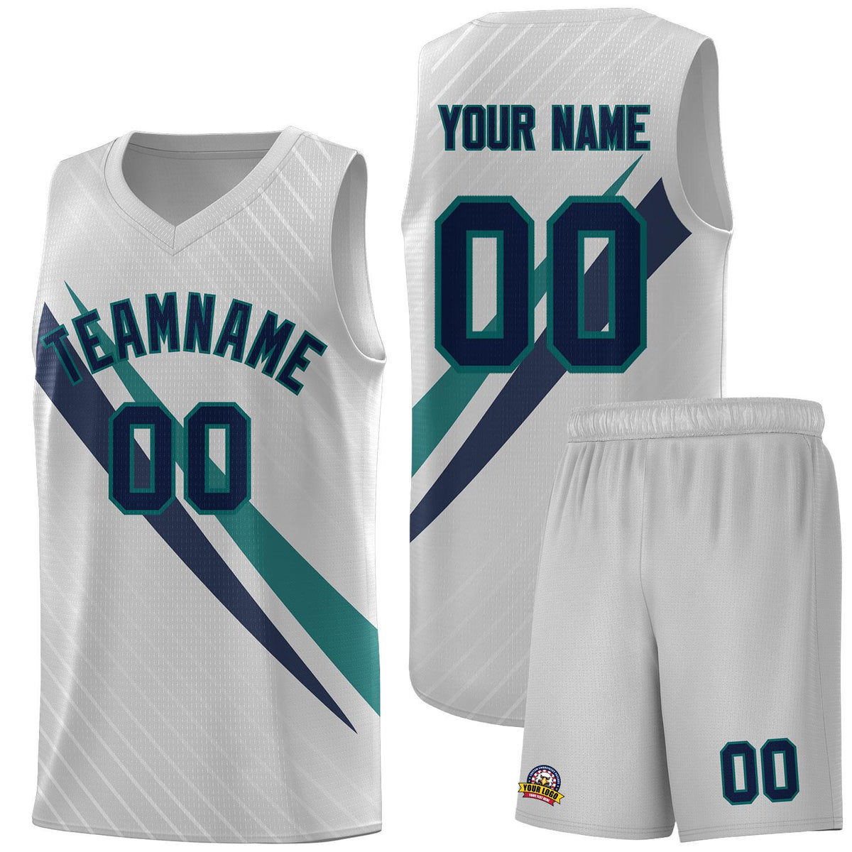 Custom Gray Diagonal Pinstripe Pattern Color Block Sports Uniform Basketball Jersey|KXKSHOP