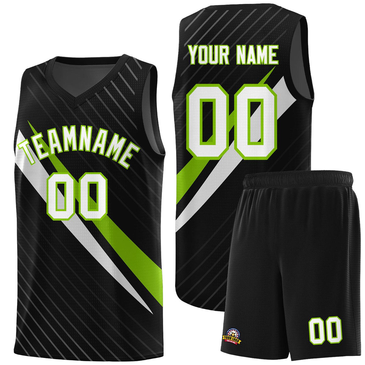Custom Black Diagonal Pinstripe Pattern Color Block Sports Uniform Basketball Jersey|KXKSHOP