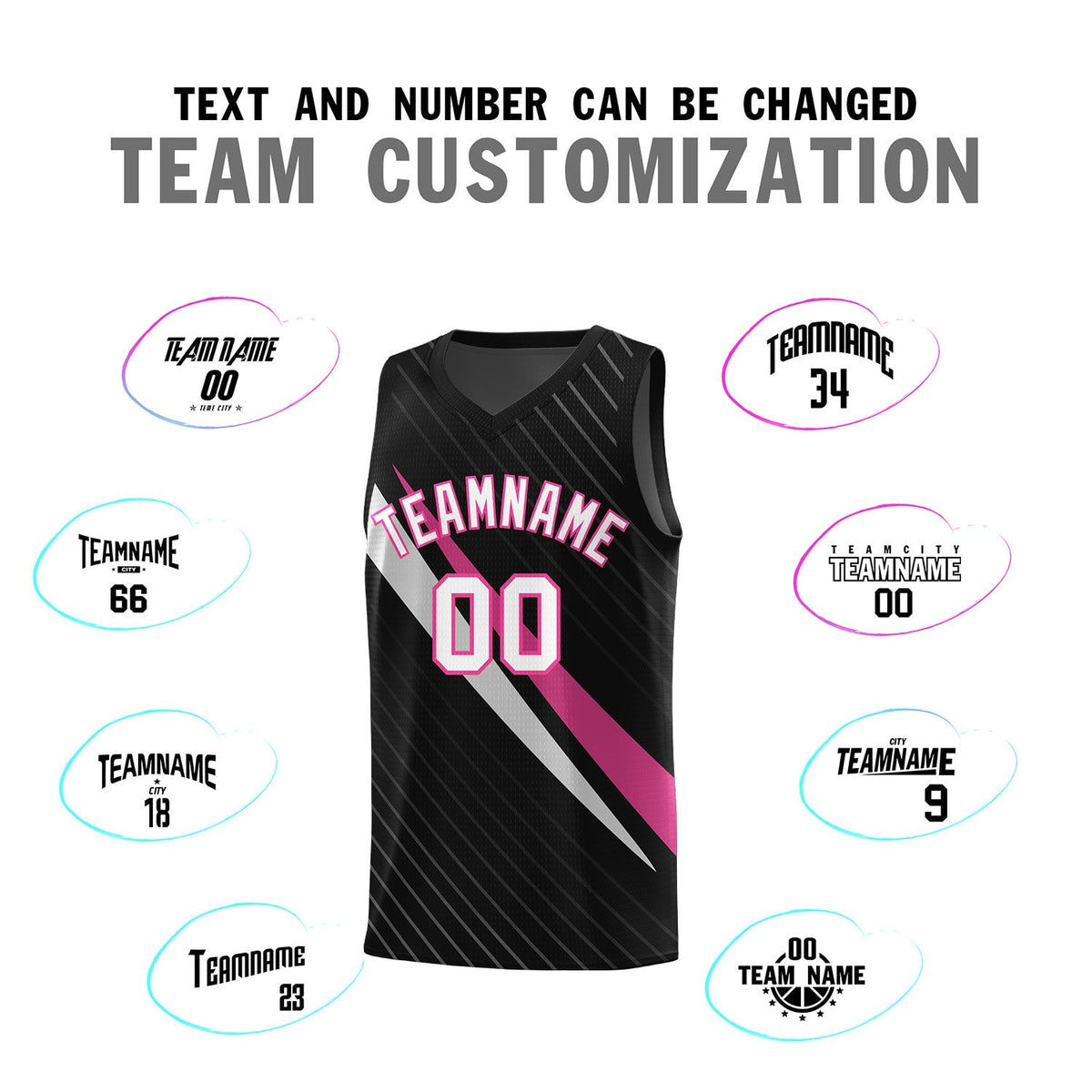 Custom Black Diagonal Pinstripe Pattern Color Block Sports Uniform Basketball Jersey|KXKSHOP