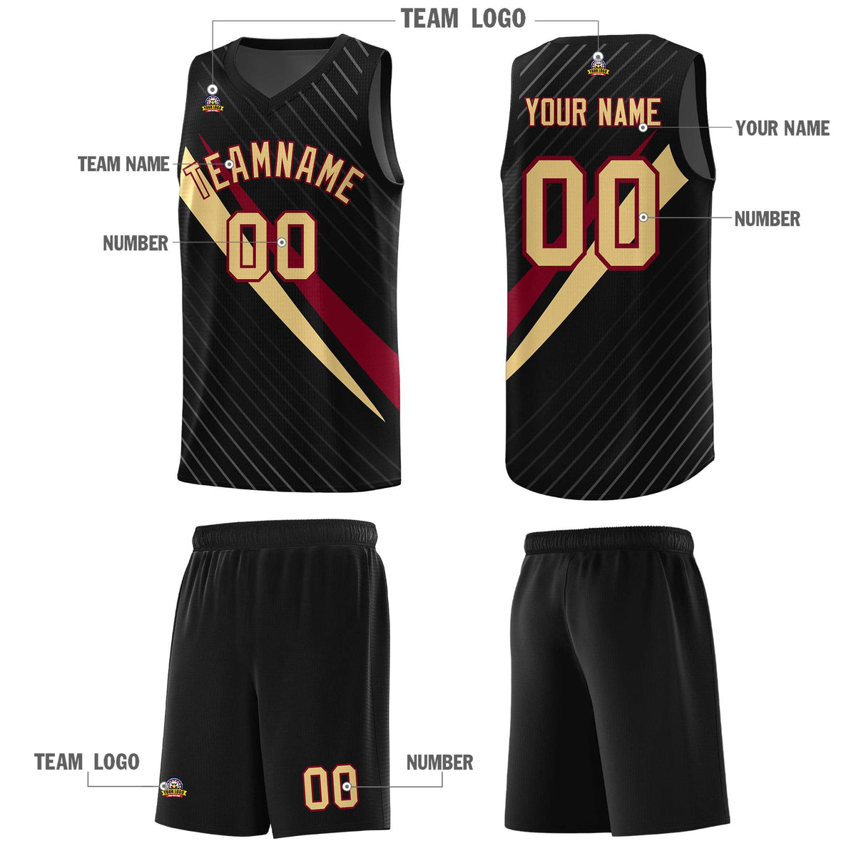 Custom Black Diagonal Pinstripe Pattern Color Block Sports Uniform Basketball Jersey|KXKSHOP