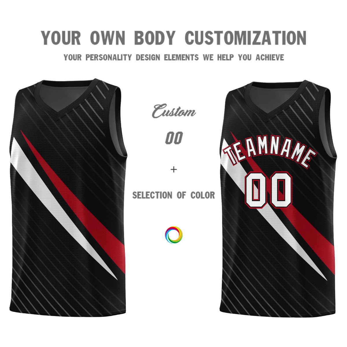 Custom Black Diagonal Pinstripe Pattern Color Block Sports Uniform Basketball Jersey|KXKSHOP