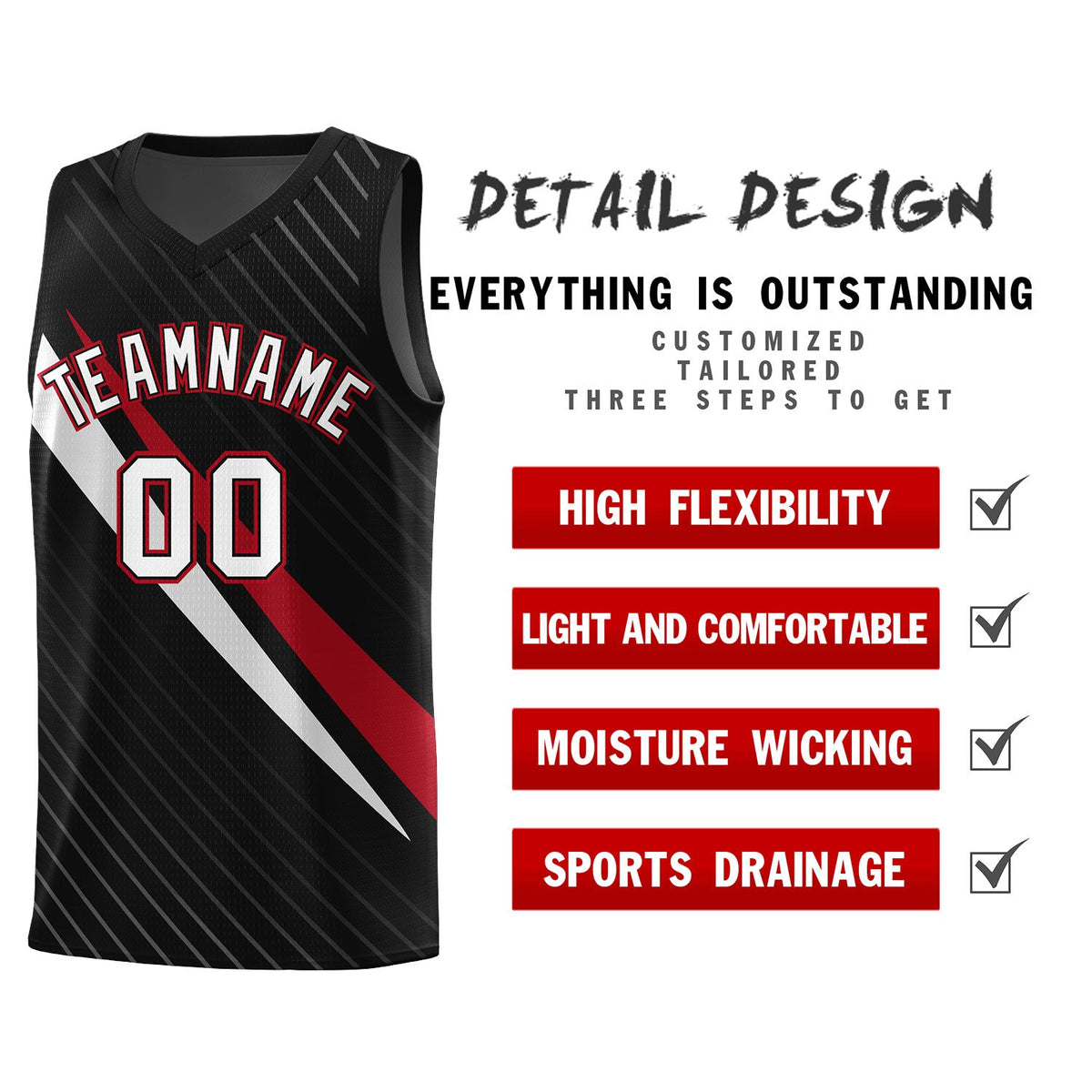 Custom Black Diagonal Pinstripe Pattern Color Block Sports Uniform Basketball Jersey|KXKSHOP