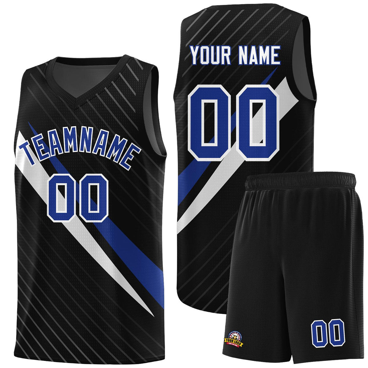 Custom Black Diagonal Pinstripe Pattern Color Block Sports Uniform Basketball Jersey|KXKSHOP