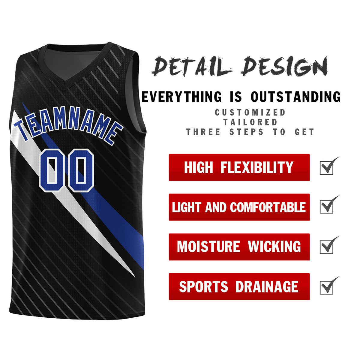 Custom Black Diagonal Pinstripe Pattern Color Block Sports Uniform Basketball Jersey|KXKSHOP