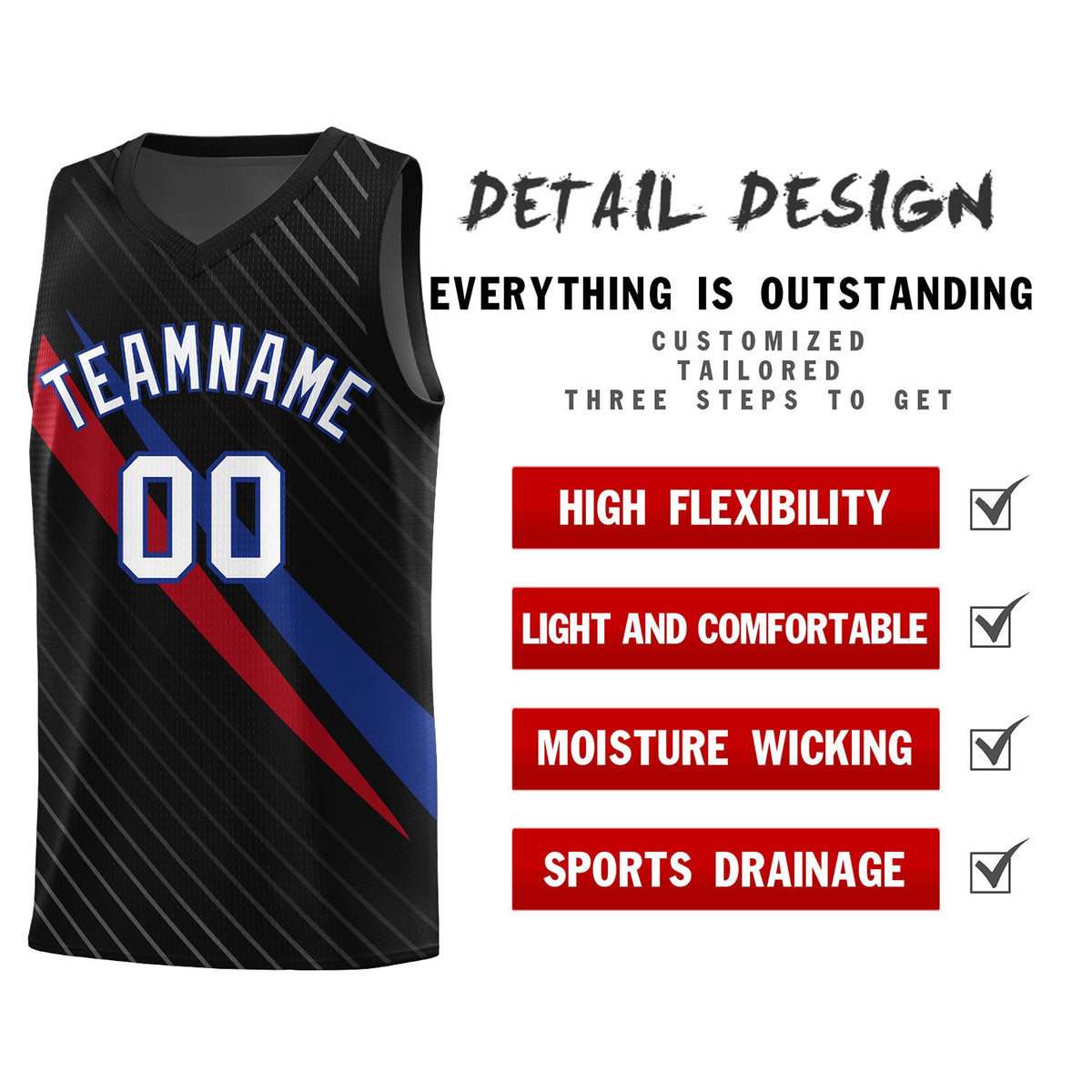 Custom Black Diagonal Pinstripe Pattern Color Block Sports Uniform Basketball Jersey|KXKSHOP