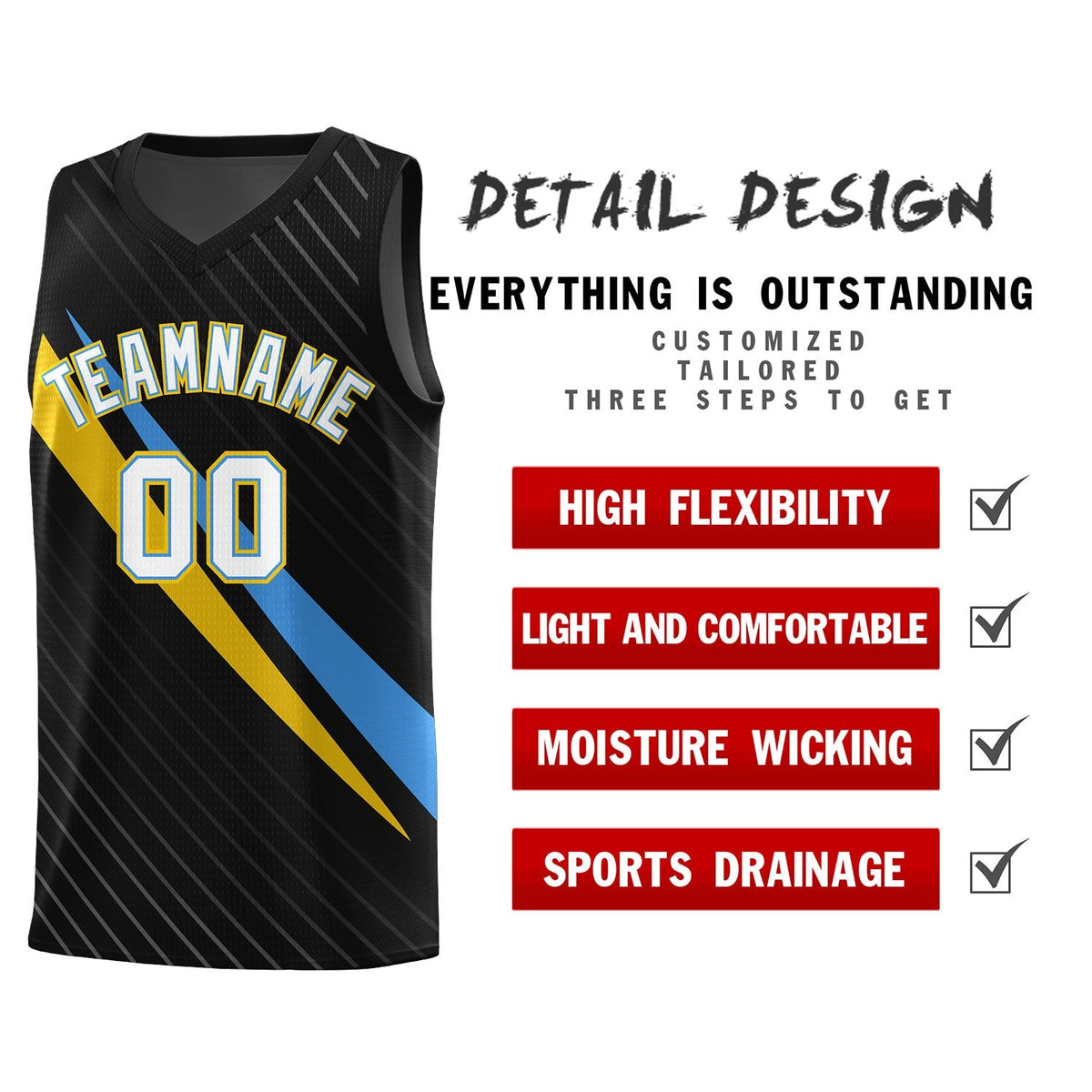 Custom Black Diagonal Pinstripe Pattern Color Block Sports Uniform Basketball Jersey|KXKSHOP
