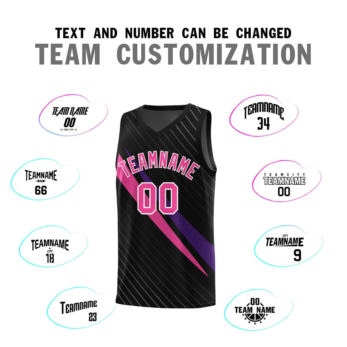 Custom Black Diagonal Pinstripe Pattern Color Block Sports Uniform Basketball Jersey|KXKSHOP
