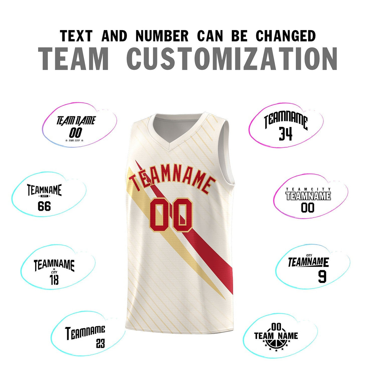 Custom Cream Diagonal Pinstripe Pattern Color Block Sports Uniform Basketball Jersey|KXKSHOP