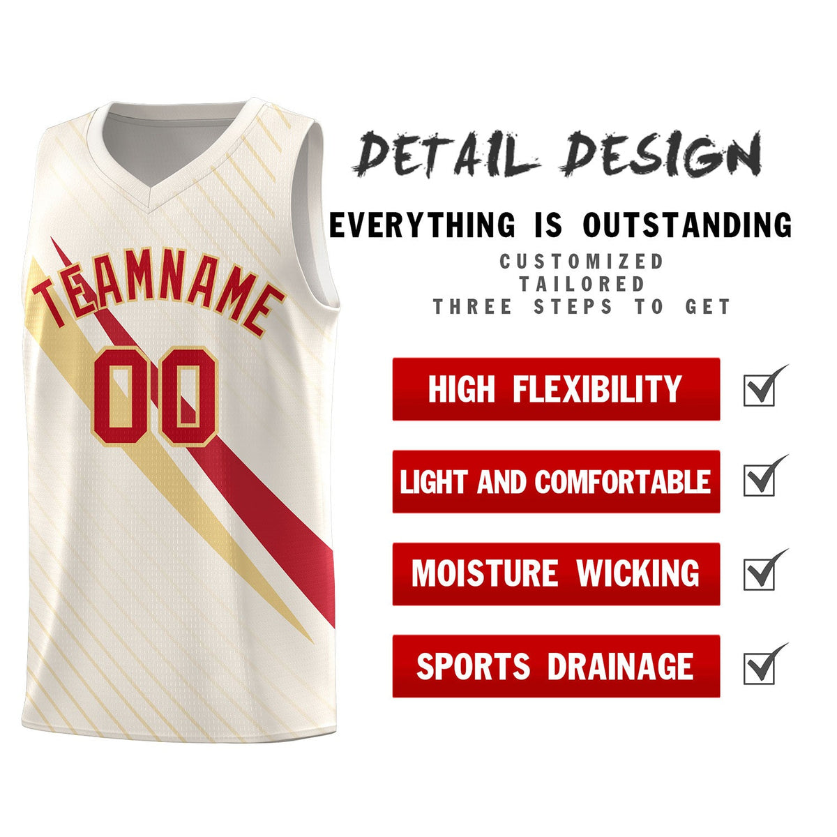 Custom Cream Diagonal Pinstripe Pattern Color Block Sports Uniform Basketball Jersey|KXKSHOP