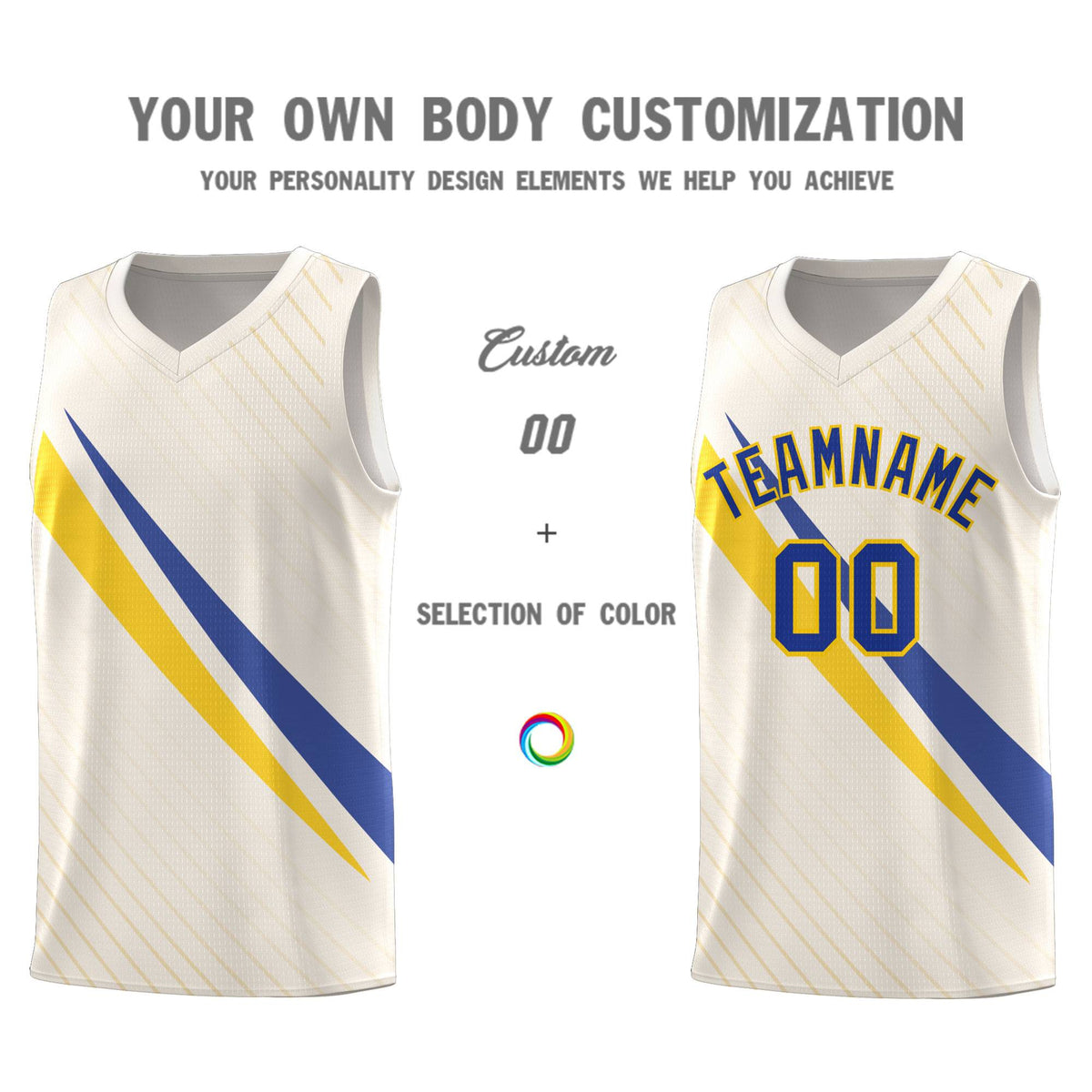 Custom Cream Diagonal Pinstripe Pattern Color Block Sports Uniform Basketball Jersey|KXKSHOP
