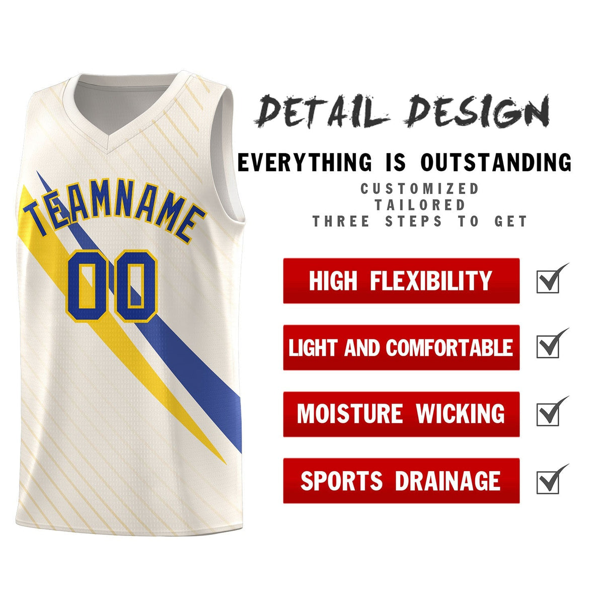 Custom Cream Diagonal Pinstripe Pattern Color Block Sports Uniform Basketball Jersey|KXKSHOP