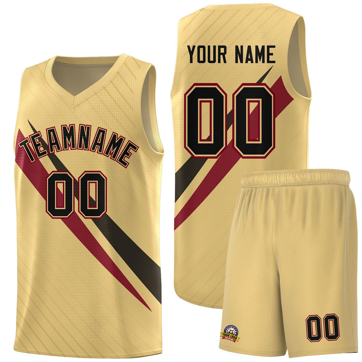 Custom Khaki Diagonal Pinstripe Pattern Color Block Sports Uniform Basketball Jersey|KXKSHOP