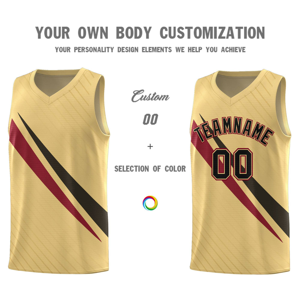 Custom Khaki Diagonal Pinstripe Pattern Color Block Sports Uniform Basketball Jersey|KXKSHOP