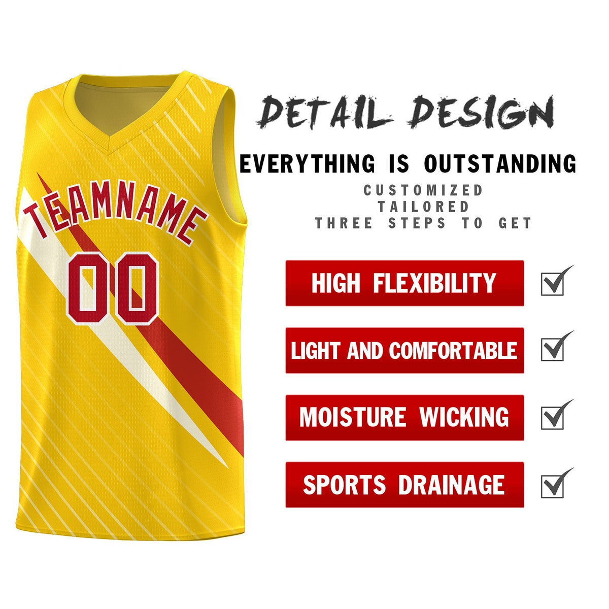 Custom Gold Diagonal Pinstripe Pattern Color Block Sports Uniform Basketball Jersey|KXKSHOP