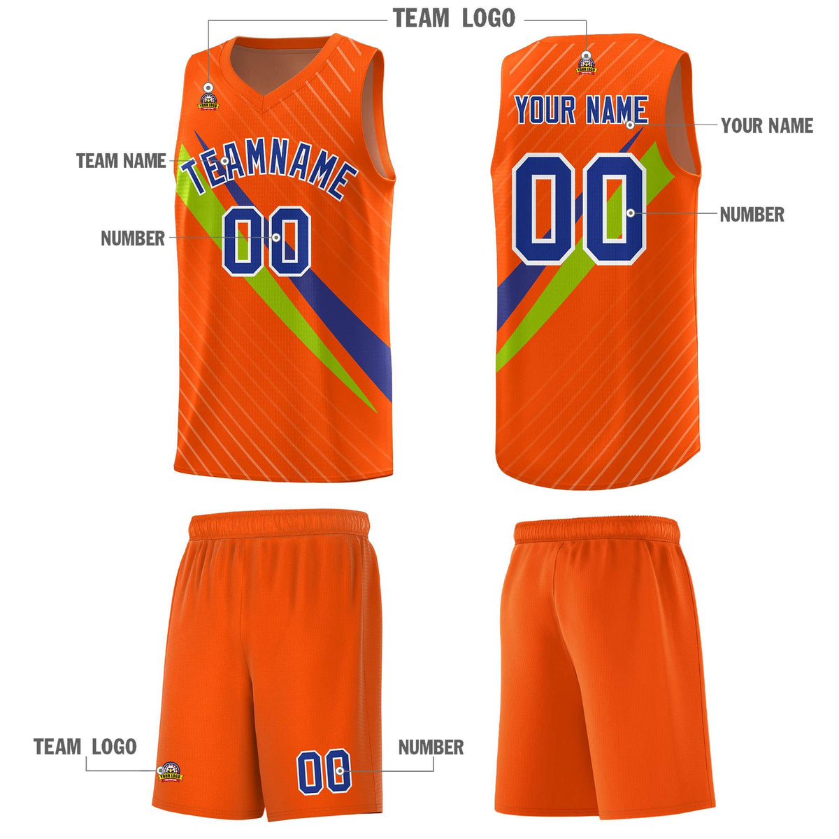 Custom Orange Diagonal Pinstripe Pattern Color Block Sports Uniform Basketball Jersey|KXKSHOP