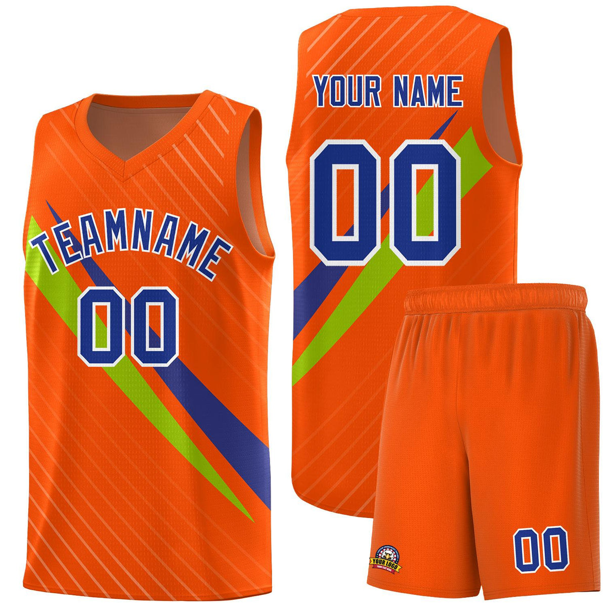 Custom Orange Diagonal Pinstripe Pattern Color Block Sports Uniform Basketball Jersey|KXKSHOP