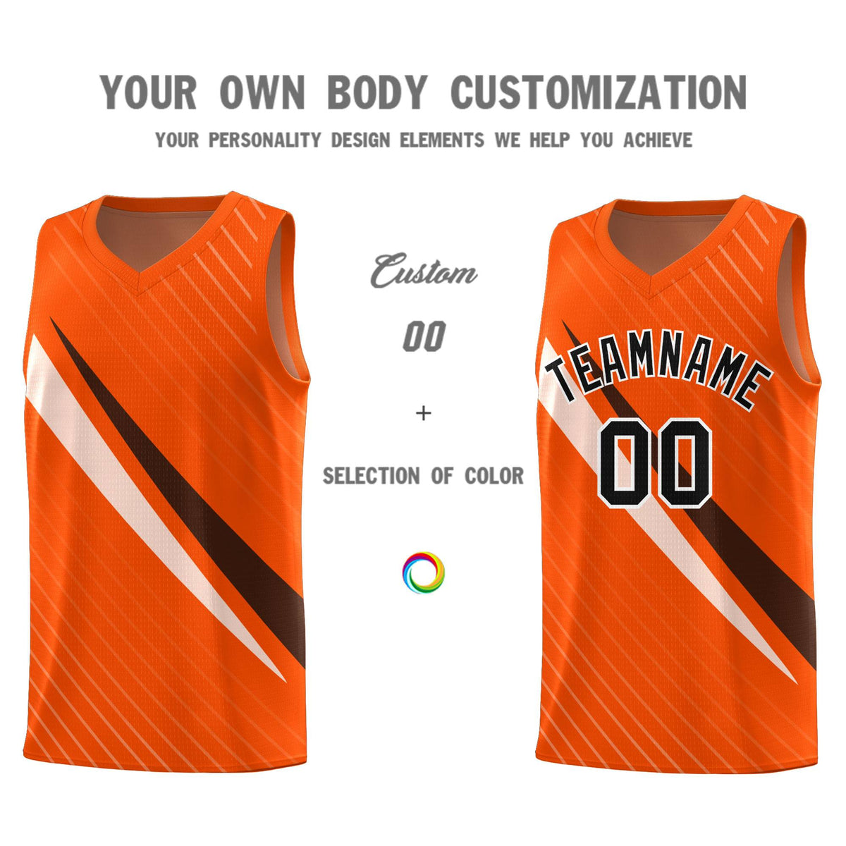 Custom Orange Diagonal Pinstripe Pattern Color Block Sports Uniform Basketball Jersey|KXKSHOP