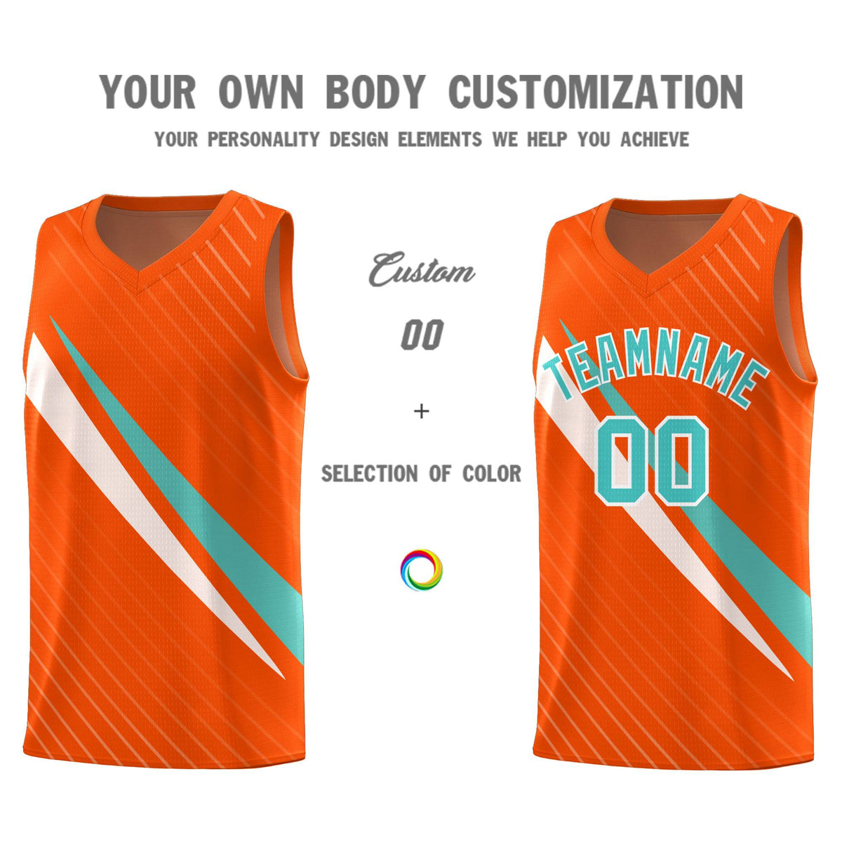 Custom Orange Diagonal Pinstripe Pattern Color Block Sports Uniform Basketball Jersey|KXKSHOP
