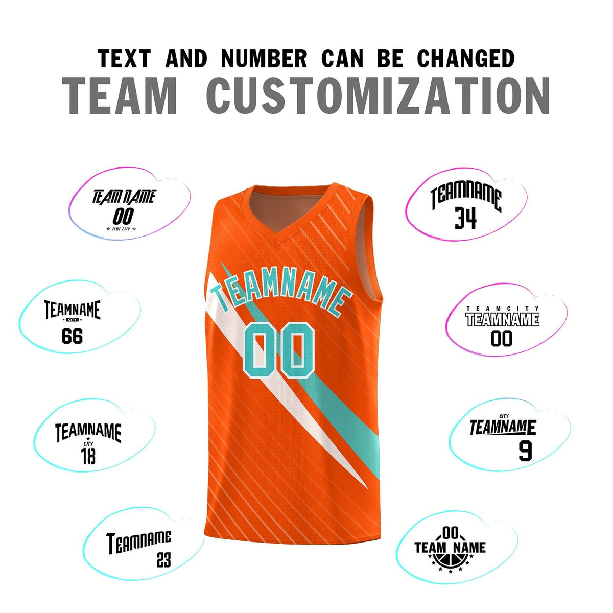 Custom Orange Diagonal Pinstripe Pattern Color Block Sports Uniform Basketball Jersey|KXKSHOP