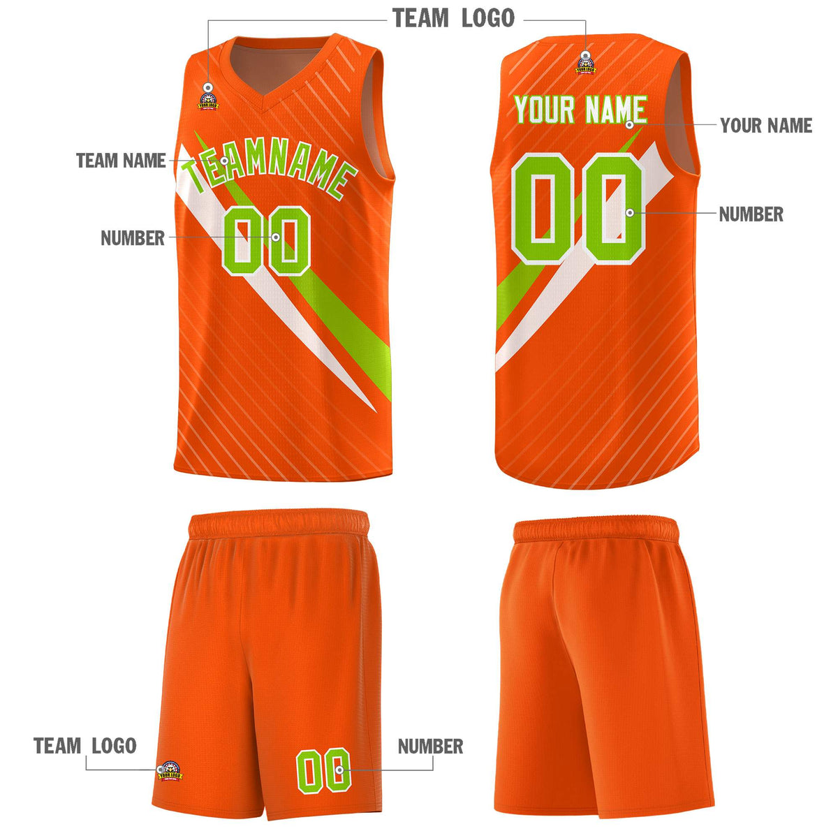 Custom Orange Diagonal Pinstripe Pattern Color Block Sports Uniform Basketball Jersey|KXKSHOP