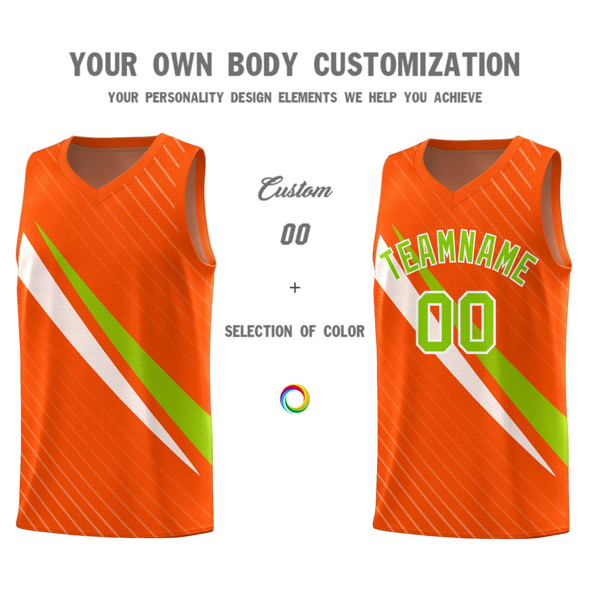 Custom Orange Diagonal Pinstripe Pattern Color Block Sports Uniform Basketball Jersey|KXKSHOP