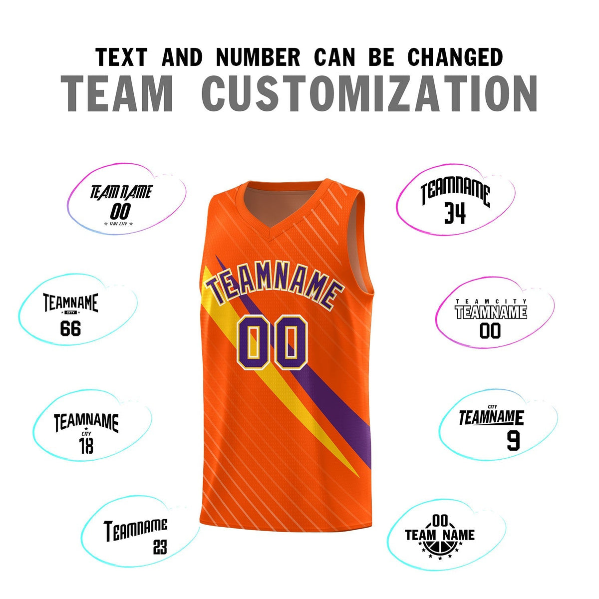 Custom Orange Diagonal Pinstripe Pattern Color Block Sports Uniform Basketball Jersey|KXKSHOP