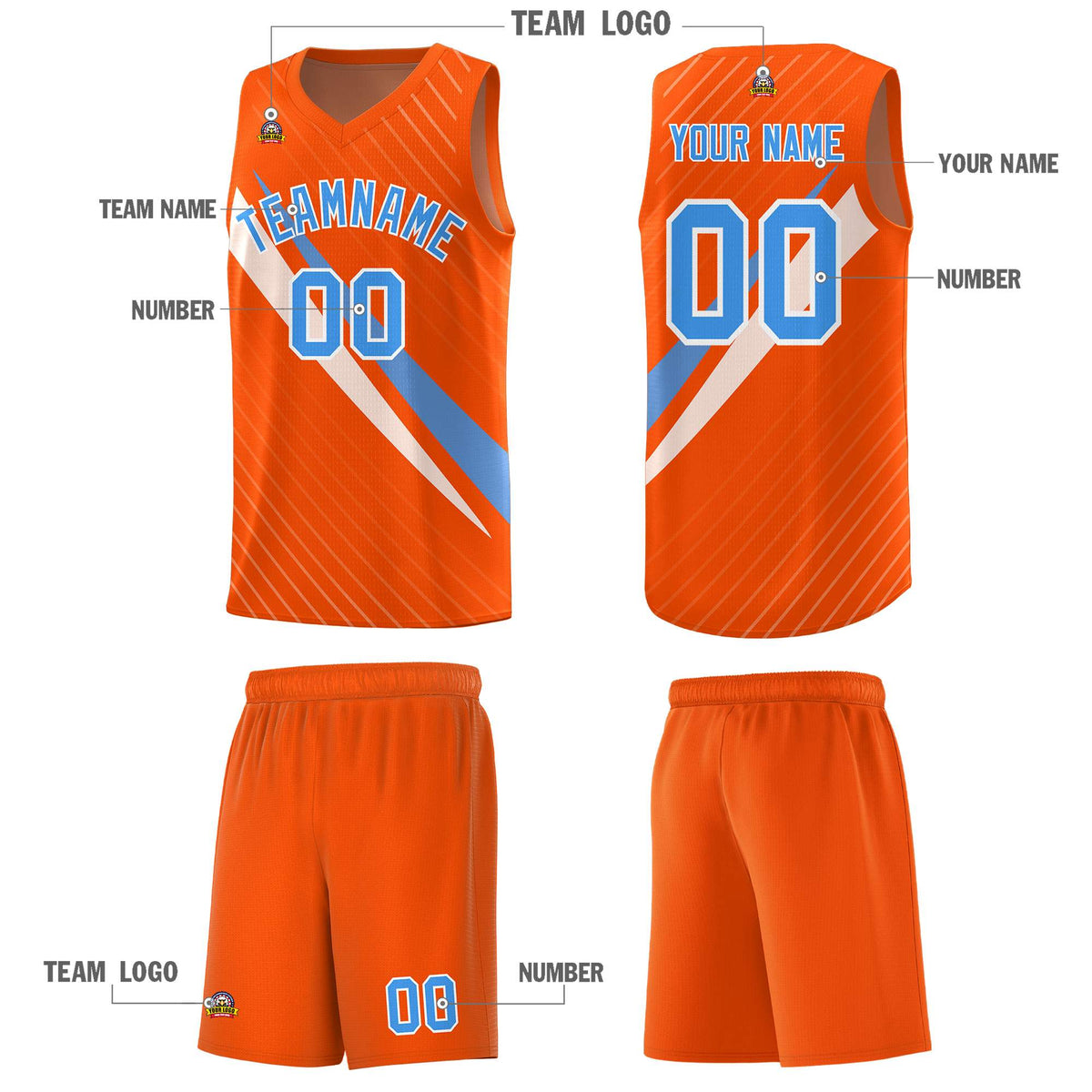 Custom Orange Diagonal Pinstripe Pattern Color Block Sports Uniform Basketball Jersey|KXKSHOP