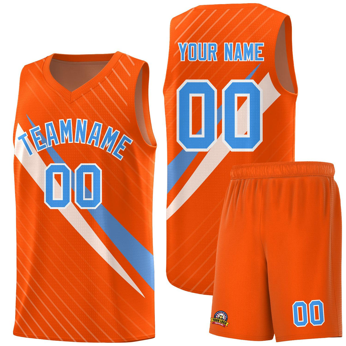 Custom Orange Diagonal Pinstripe Pattern Color Block Sports Uniform Basketball Jersey|KXKSHOP