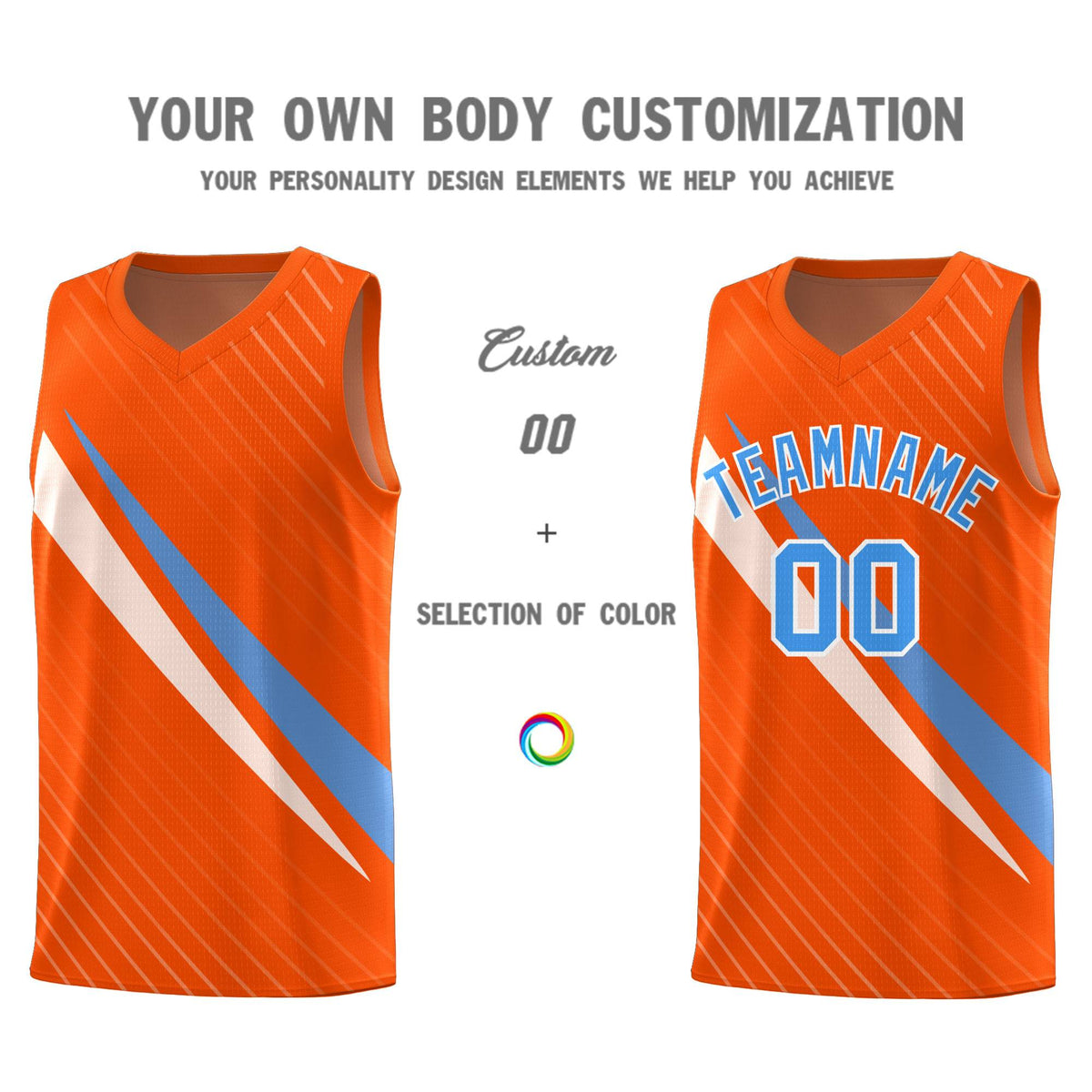 Custom Orange Diagonal Pinstripe Pattern Color Block Sports Uniform Basketball Jersey|KXKSHOP