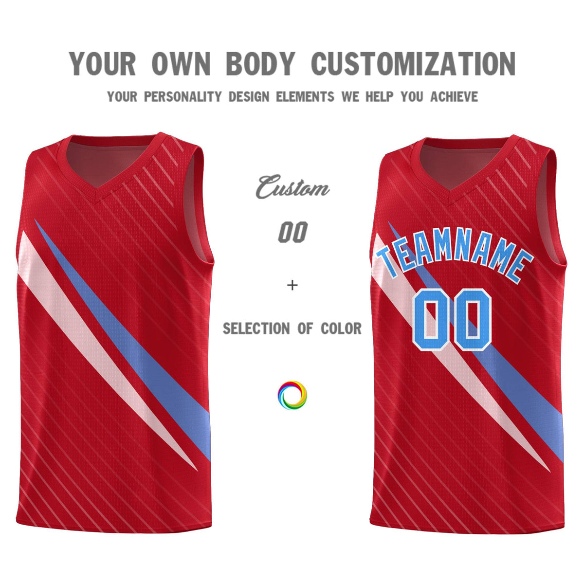 Custom Red Diagonal Pinstripe Pattern Color Block Sports Uniform Basketball Jersey|KXKSHOP