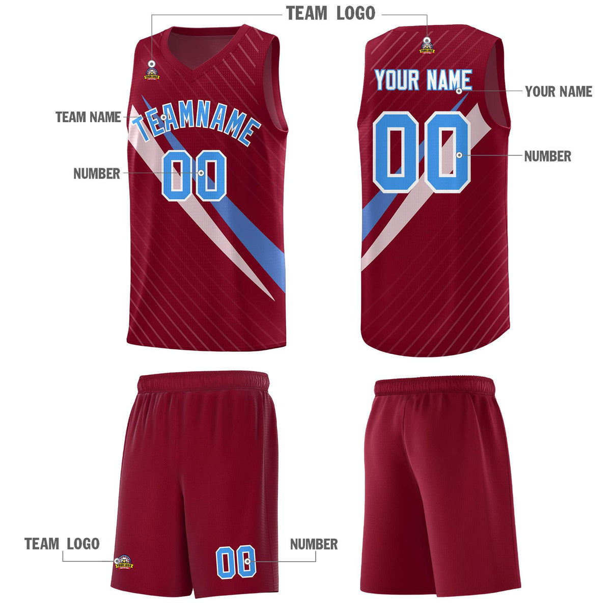 Custom Crimson Diagonal Pinstripe Pattern Color Block Sports Uniform Basketball Jersey|KXKSHOP
